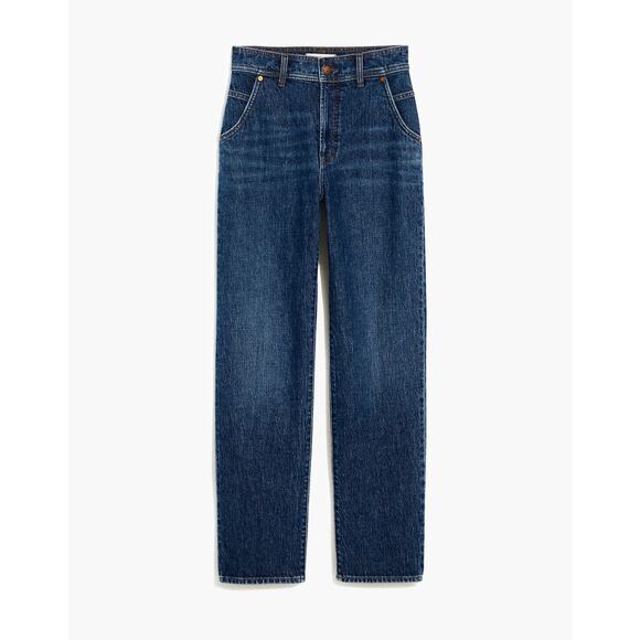 Madewell Perfect Vintage Straight Jeans Blue High Rise Button Zip Pocket Sz 28 - Picture 6 of 14